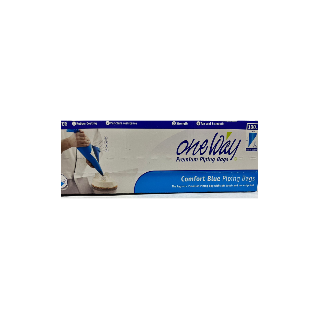 Manga plastica 53*28 blue  L 100 unidades