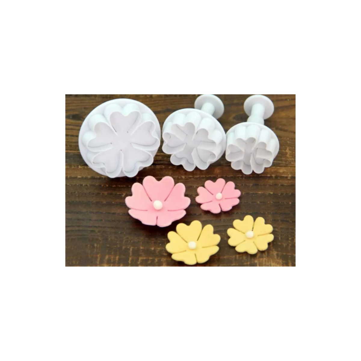 Cortador flor trebol con expulsor 3 piezas