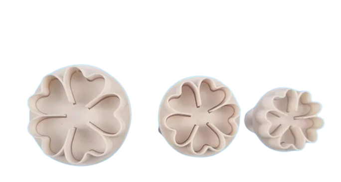 Cortador flor trebol con expulsor 3 piezas