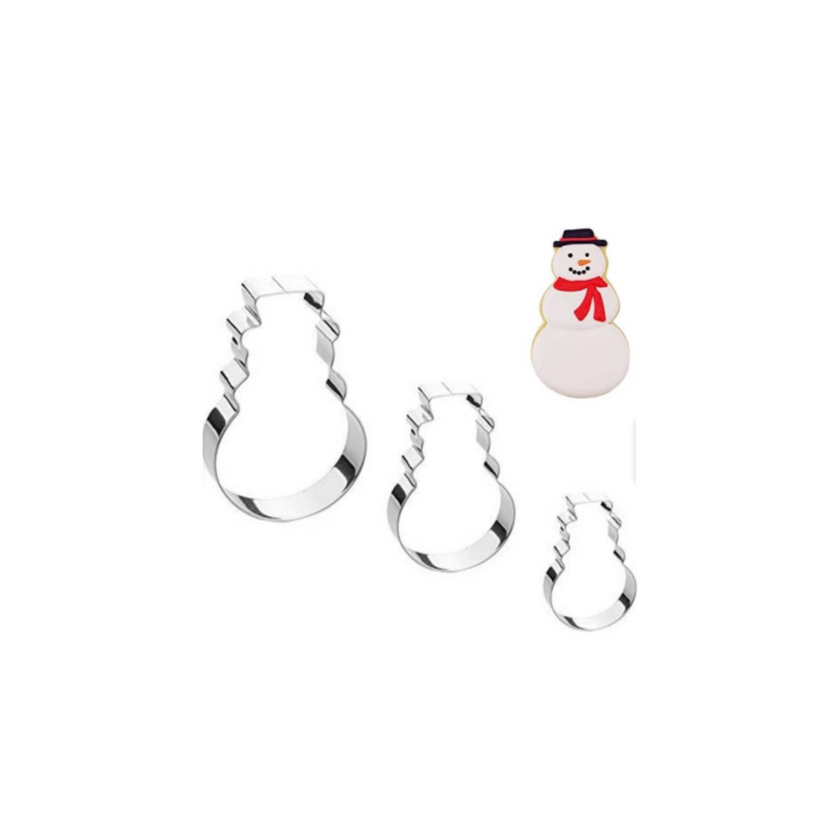 Cortador galletas mono de nieve 3 piezas navidad