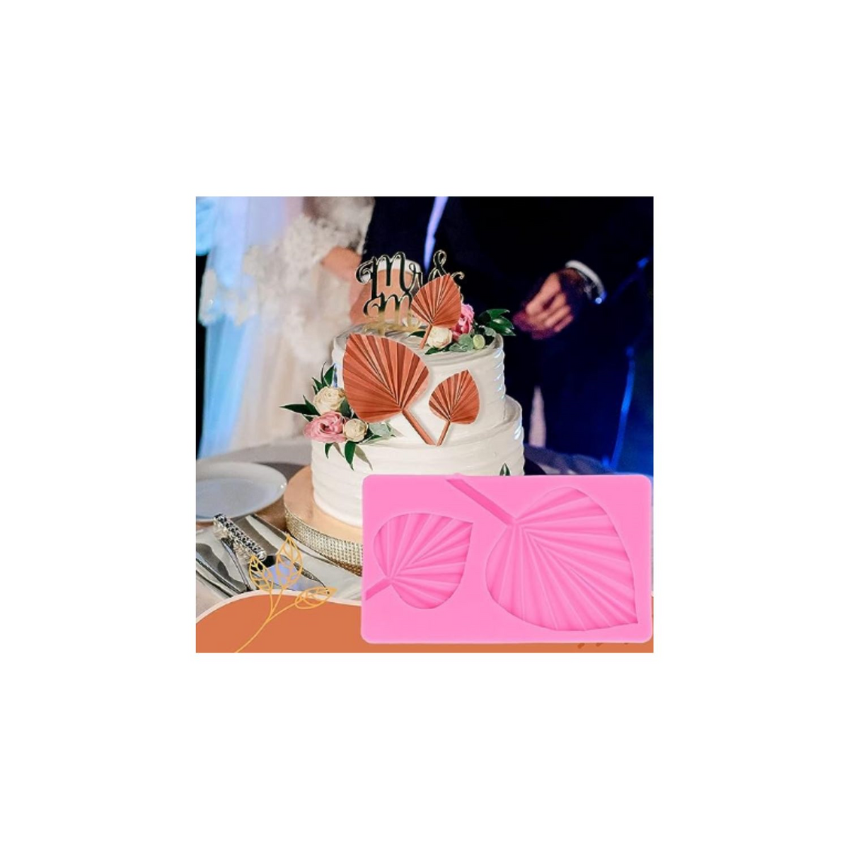 Molde de Silicona Flores Hojas Abanico reposteria