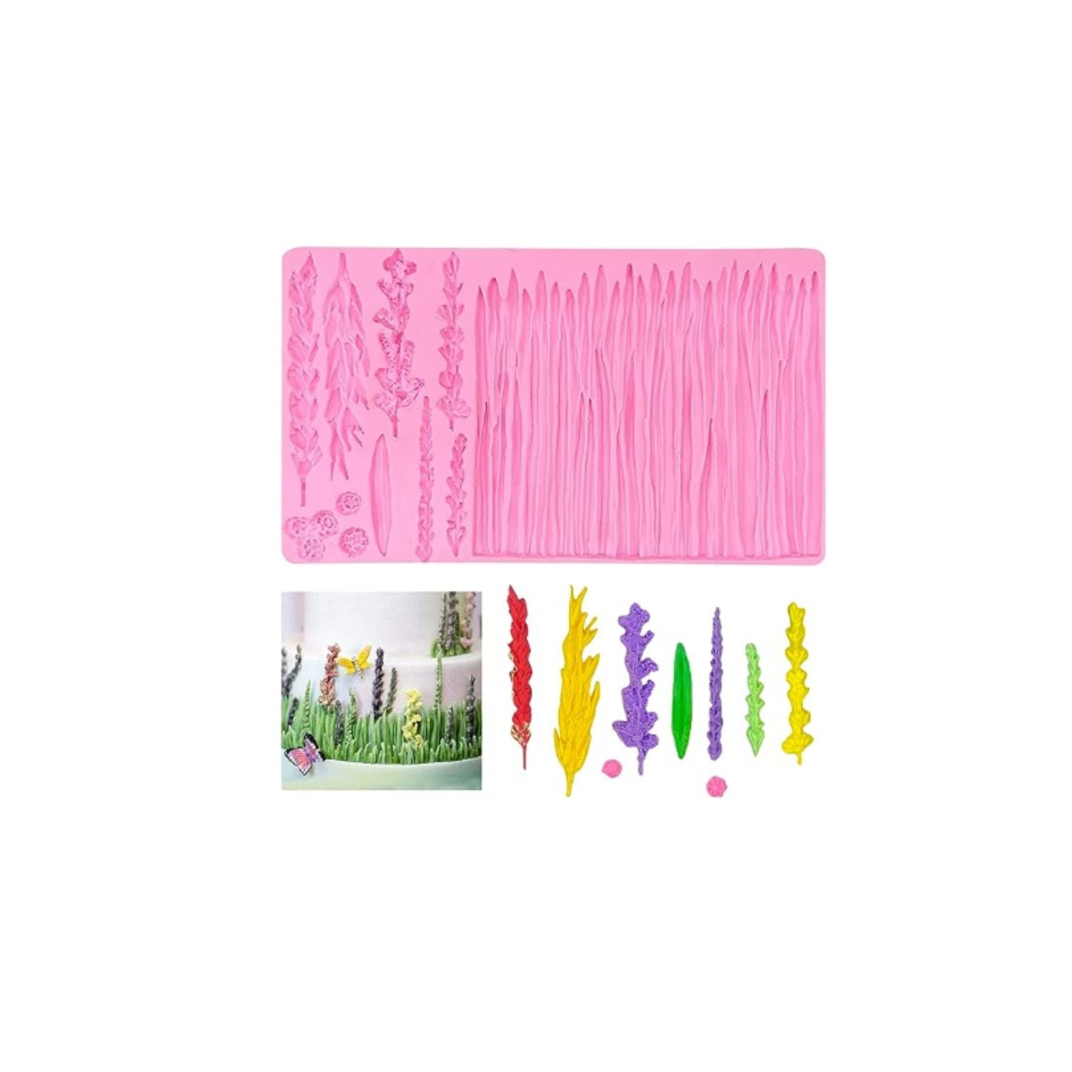 Molde de Silicona pasto, prado, grass