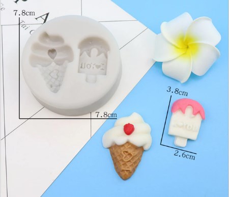 Molde de silicona barquillo y paleta reposteria