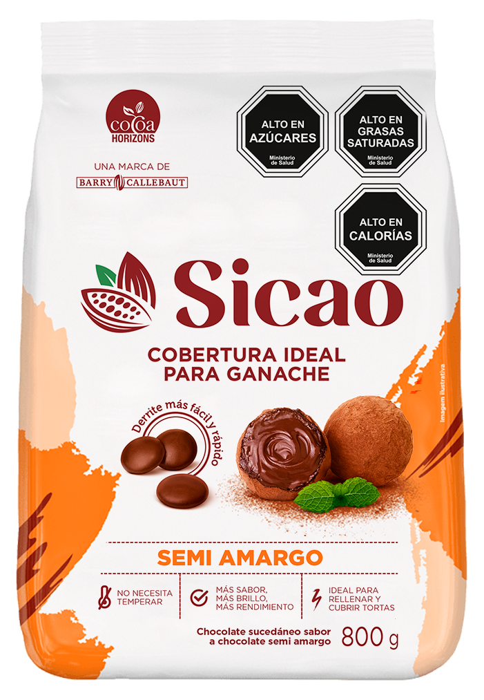 Cobertura Semi Amargo Ganache Sicao 800 gr.