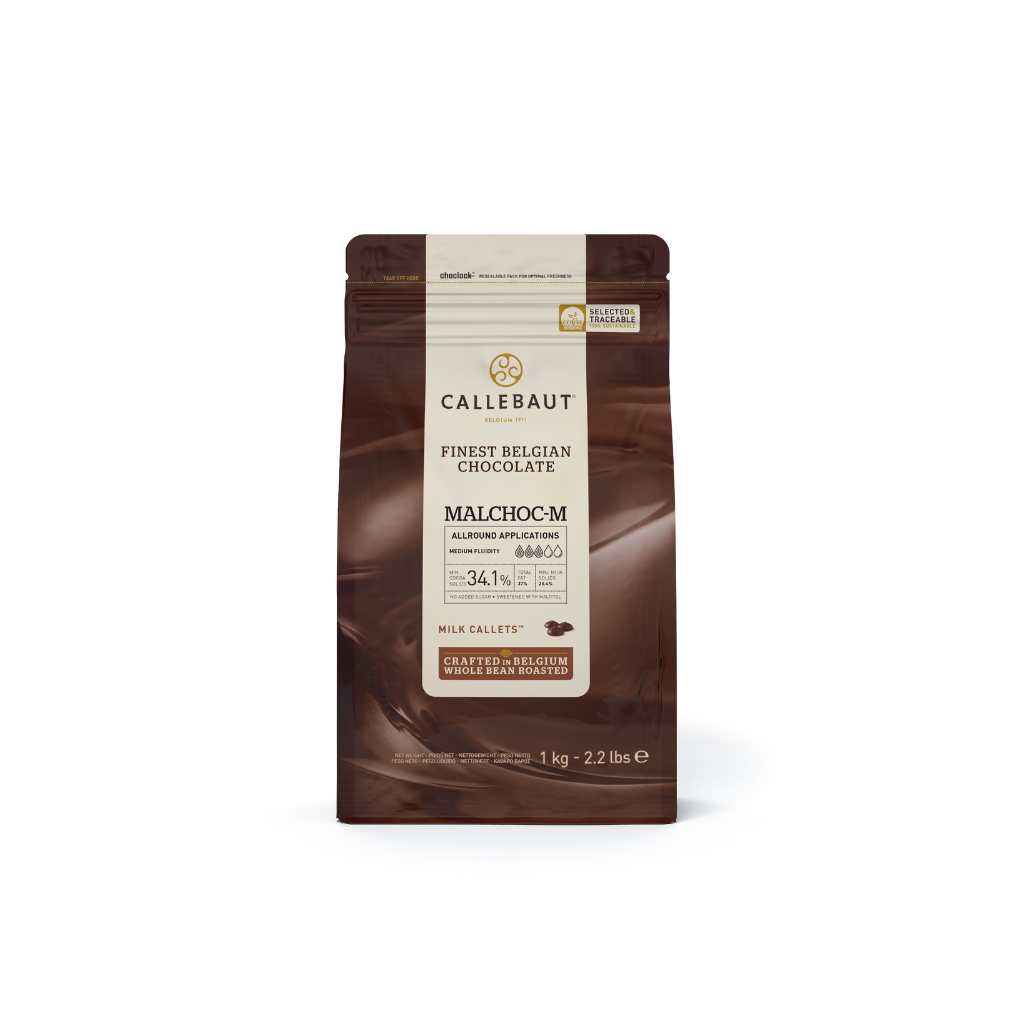 Chocolate leche callebaut Malchoc-M 34,1% Sin Azucar Añadida 250 gr.