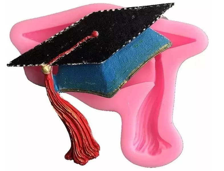 Molde  de Silicona Fondant Birrete Grado Licenciatura