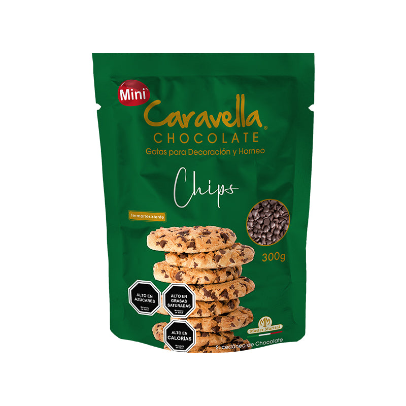 Cobertura para Moldeo y Bañado Chips Chocolate Semi Amargo Caravella 300 gr