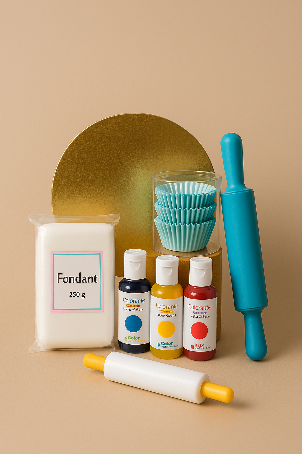 Kit de Inicio Repostero – Fondant, colorantes y herramientas básicas