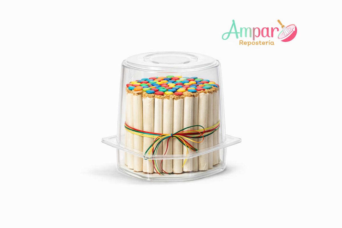 Caja Transparente PET Alta 12 cm diámetro x 15 cm alto | Ideal para Torta Cuchuflí y Pannetone