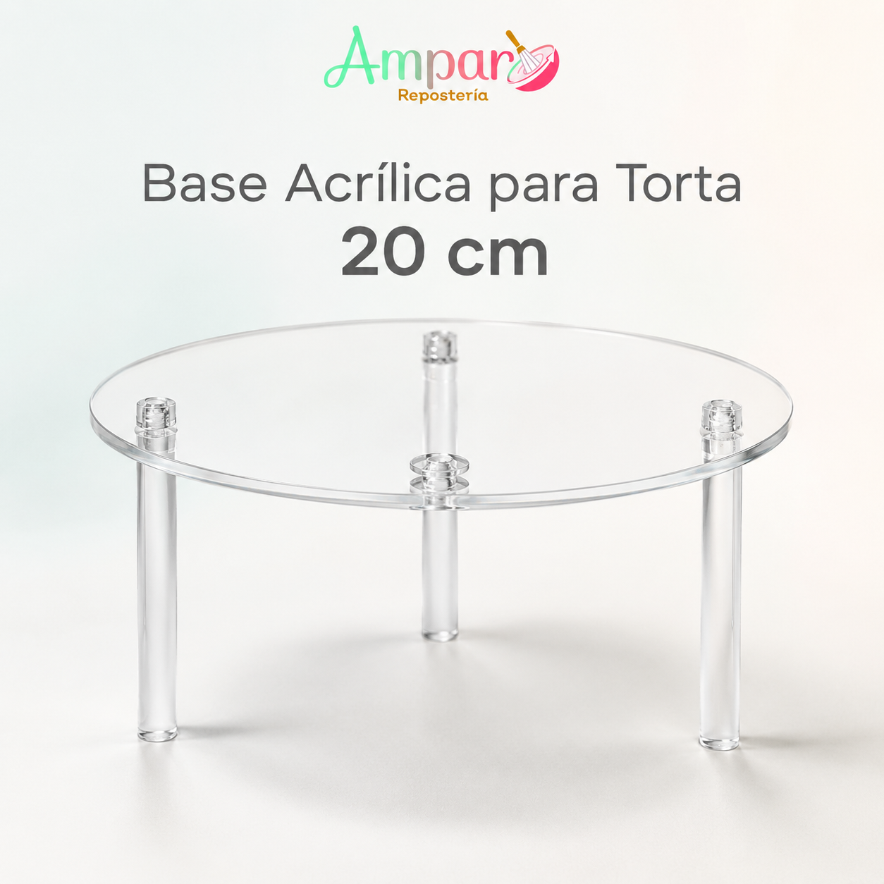 Base Acrilico para torta 20 cm