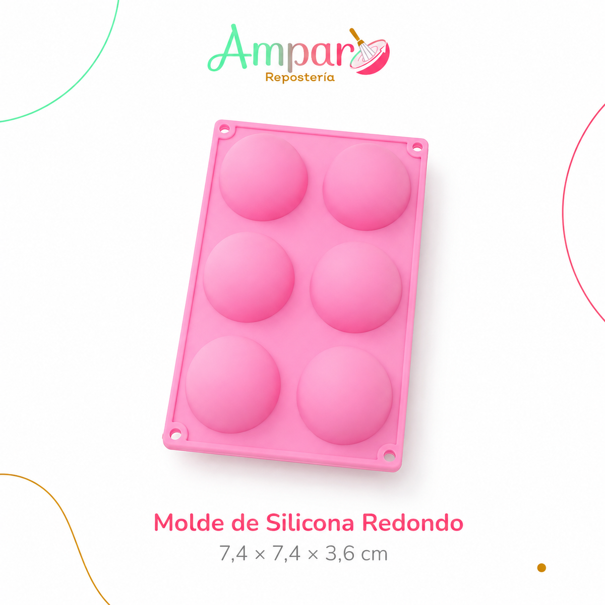 Molde de Silicona Redondo 6 Cavidades