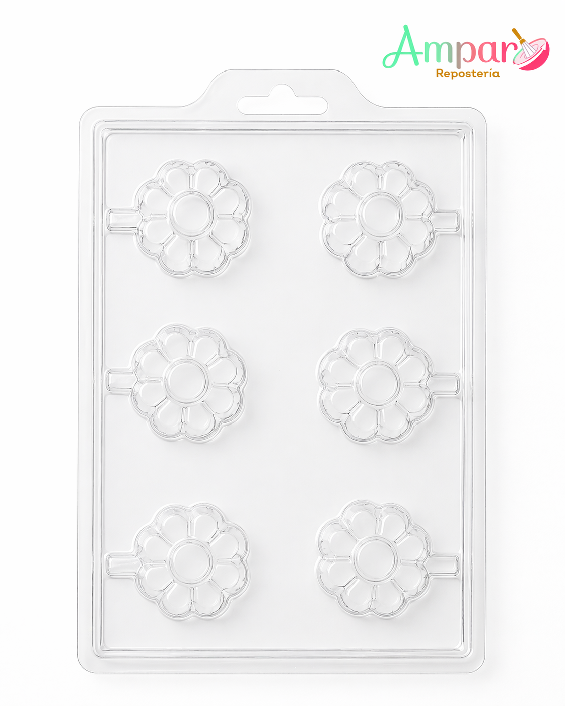Molde Acetato Paletas Flores (6 Cavidades)