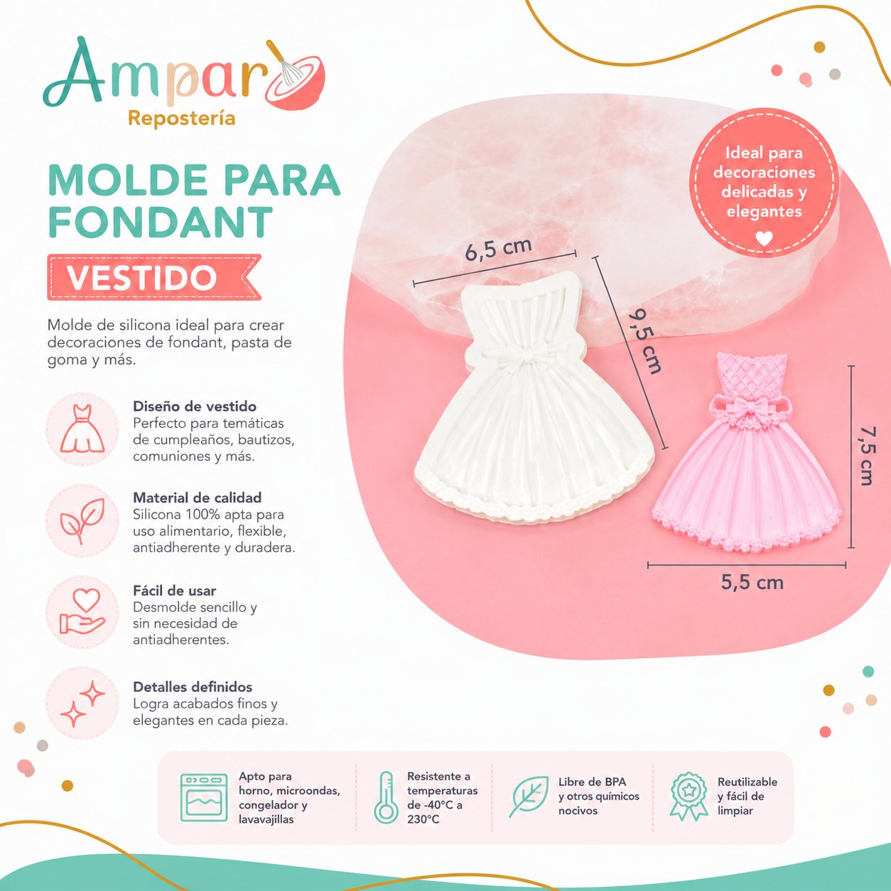 Molde Silicona Vestido