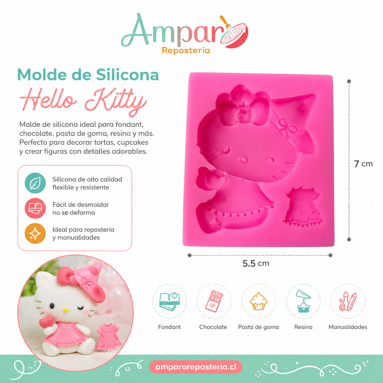 Molde de Silicona Hello Kitty