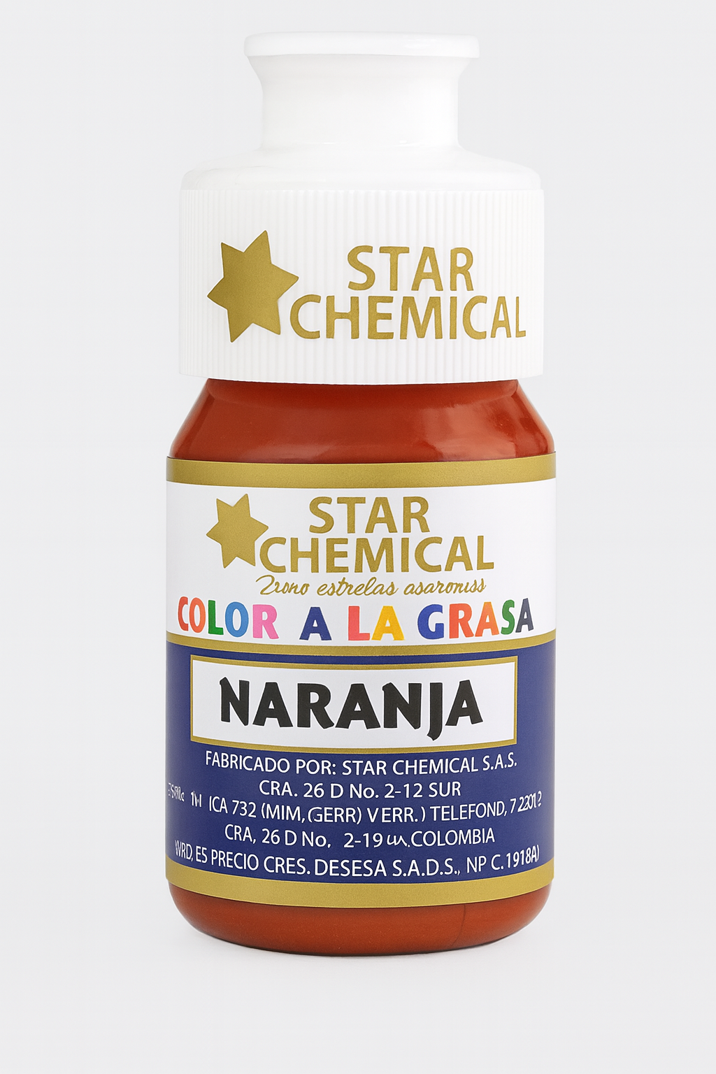 Colorante Comestible Liposoluble Star Chemical Color Naranja Gel 30 gr