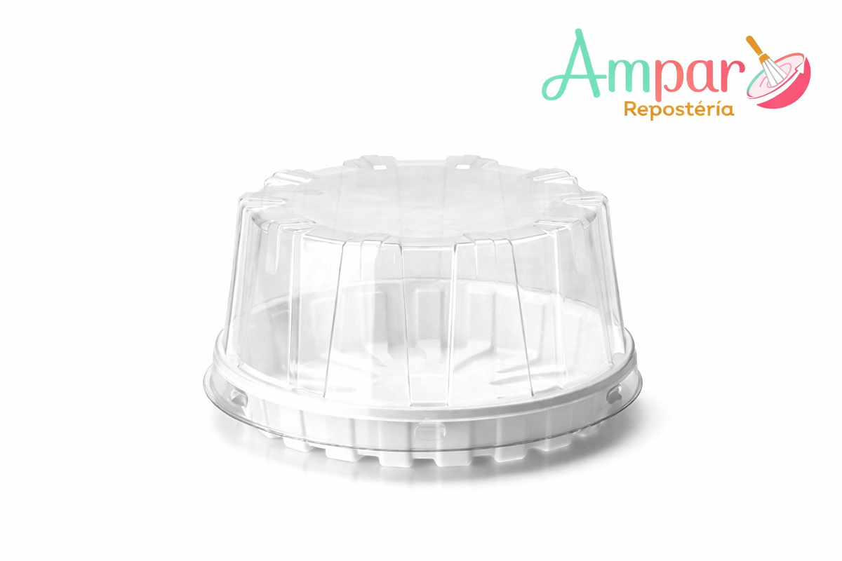 Caja Plástica para Torta 15 x 8,5 cm Base Blanca
