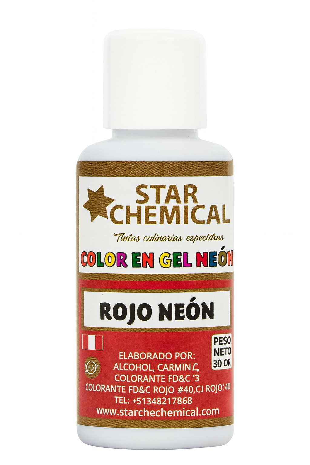 Colorante Gel Comestible Repostería Star Chemical Color Rojo neon
