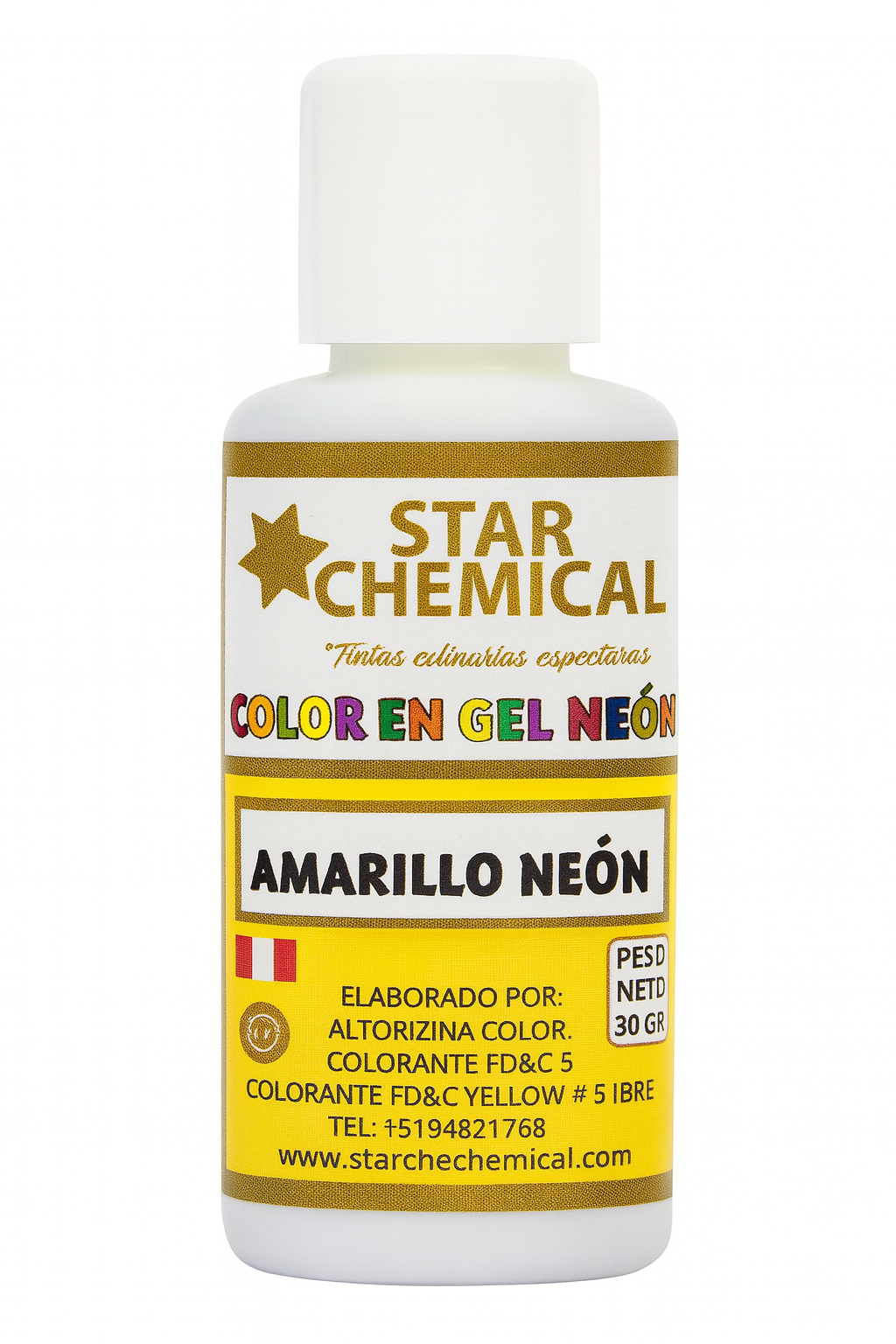 Colorante Gel Comestible Repostería Star Chemical Color Amarillo neon