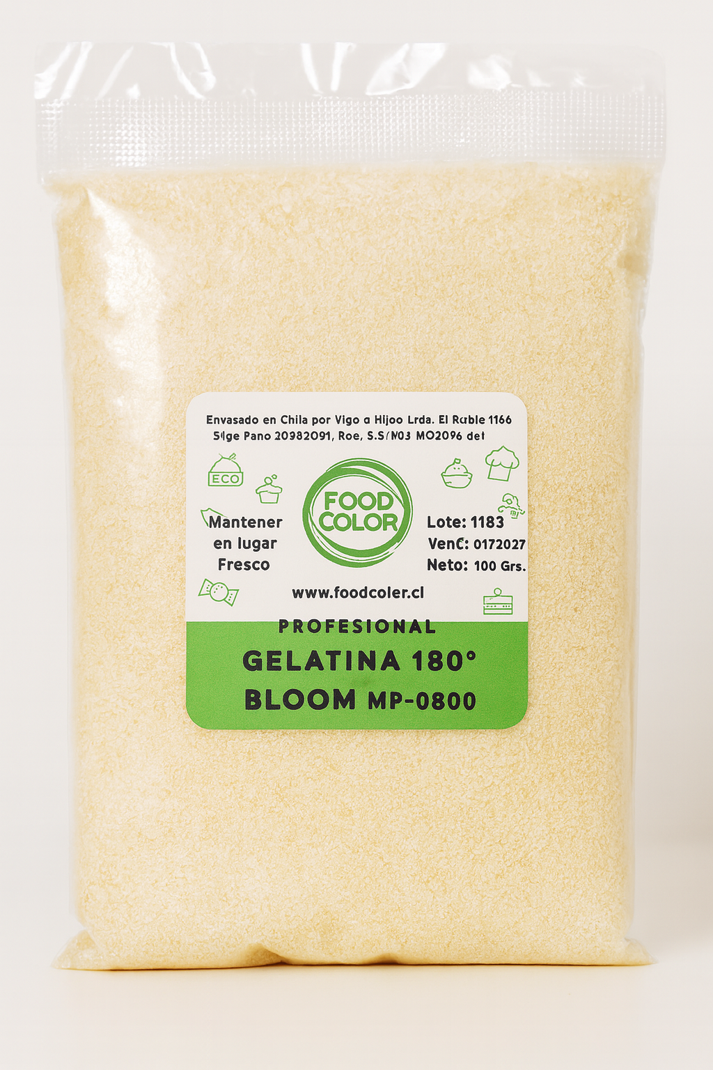 Gelatina Neutra 100 gr. 180°Bloom