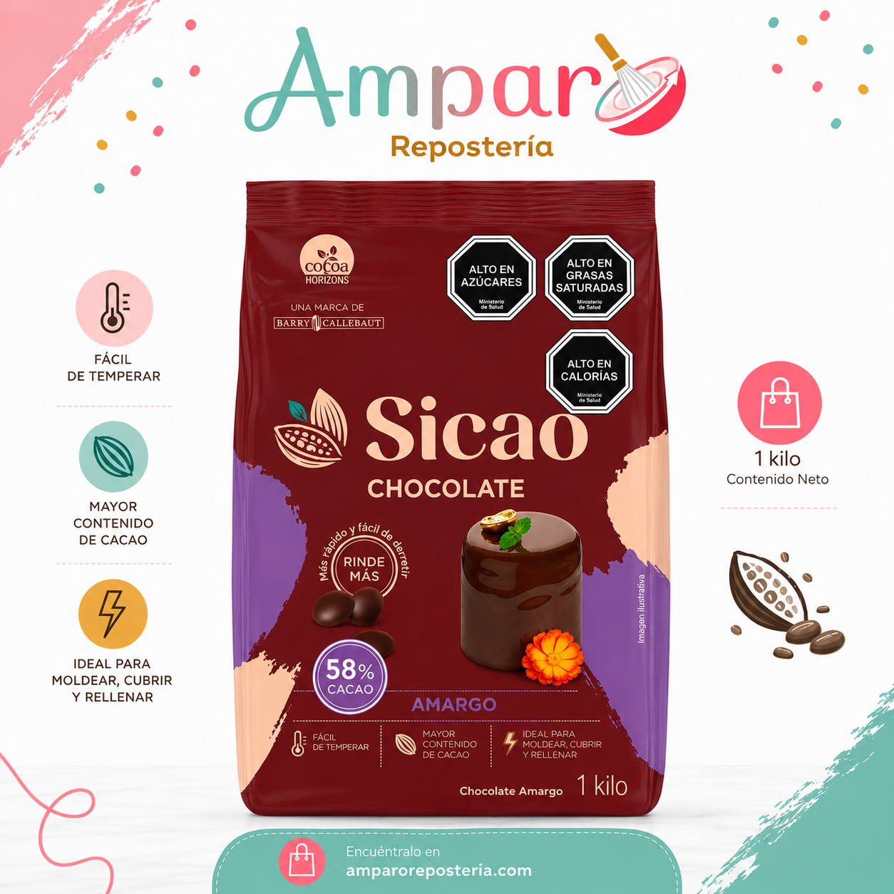 Sicao Chocolate Dark 58% Cacao 1kg