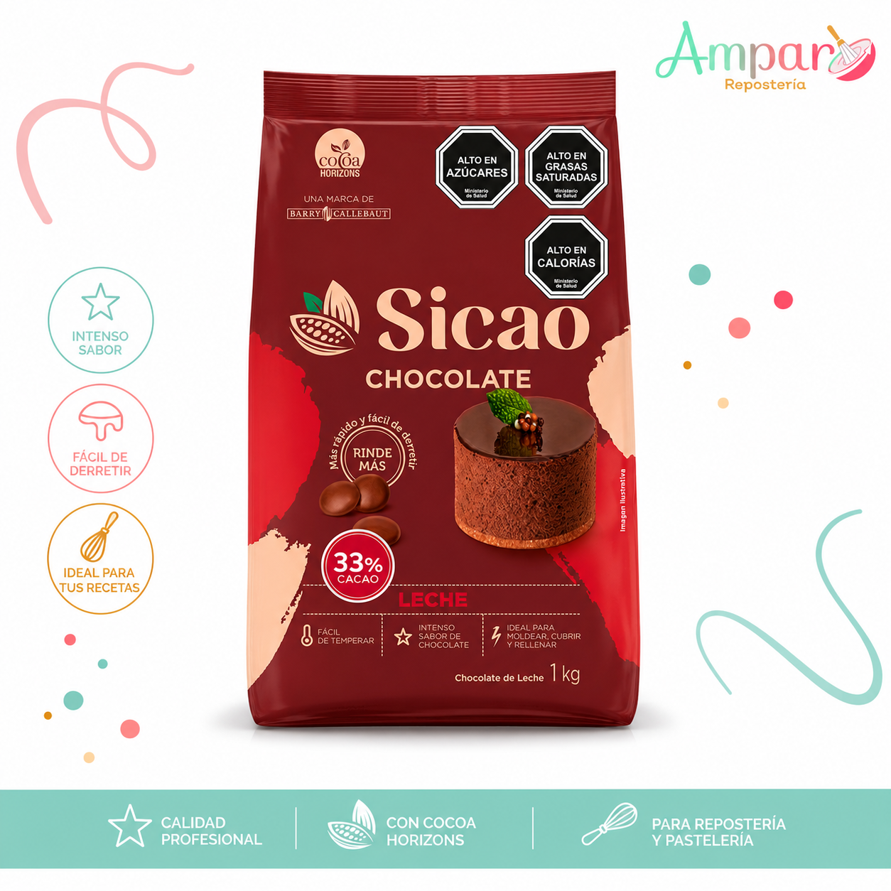 Sicao Chocolate Leche  33% Cacao 1kg
