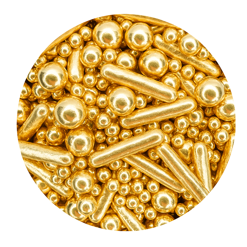 Sprinkles Perlas y Rods Dorados 80 gr