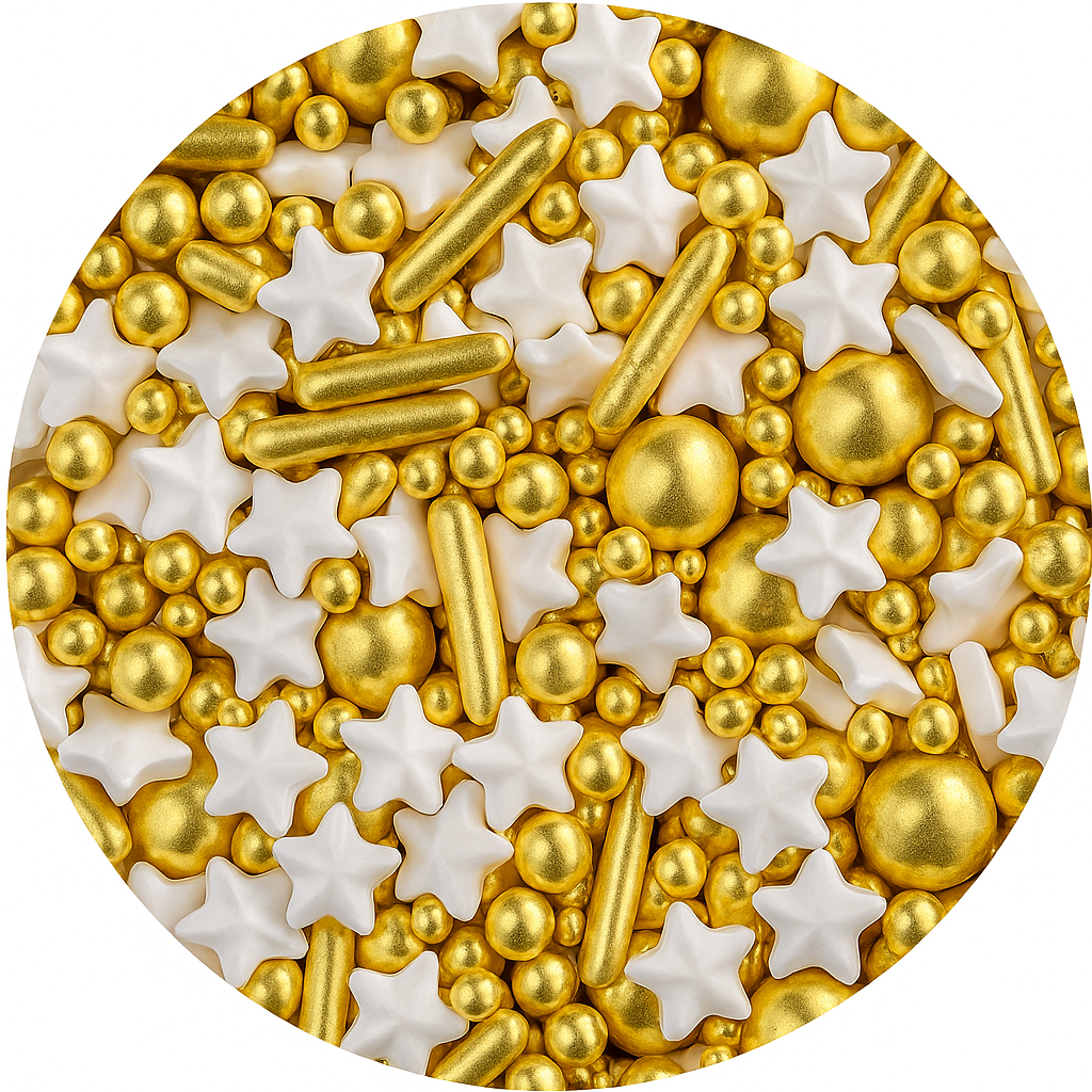 Sprinkles MIx Dorado &amp; Estrella Blanca 50 gr