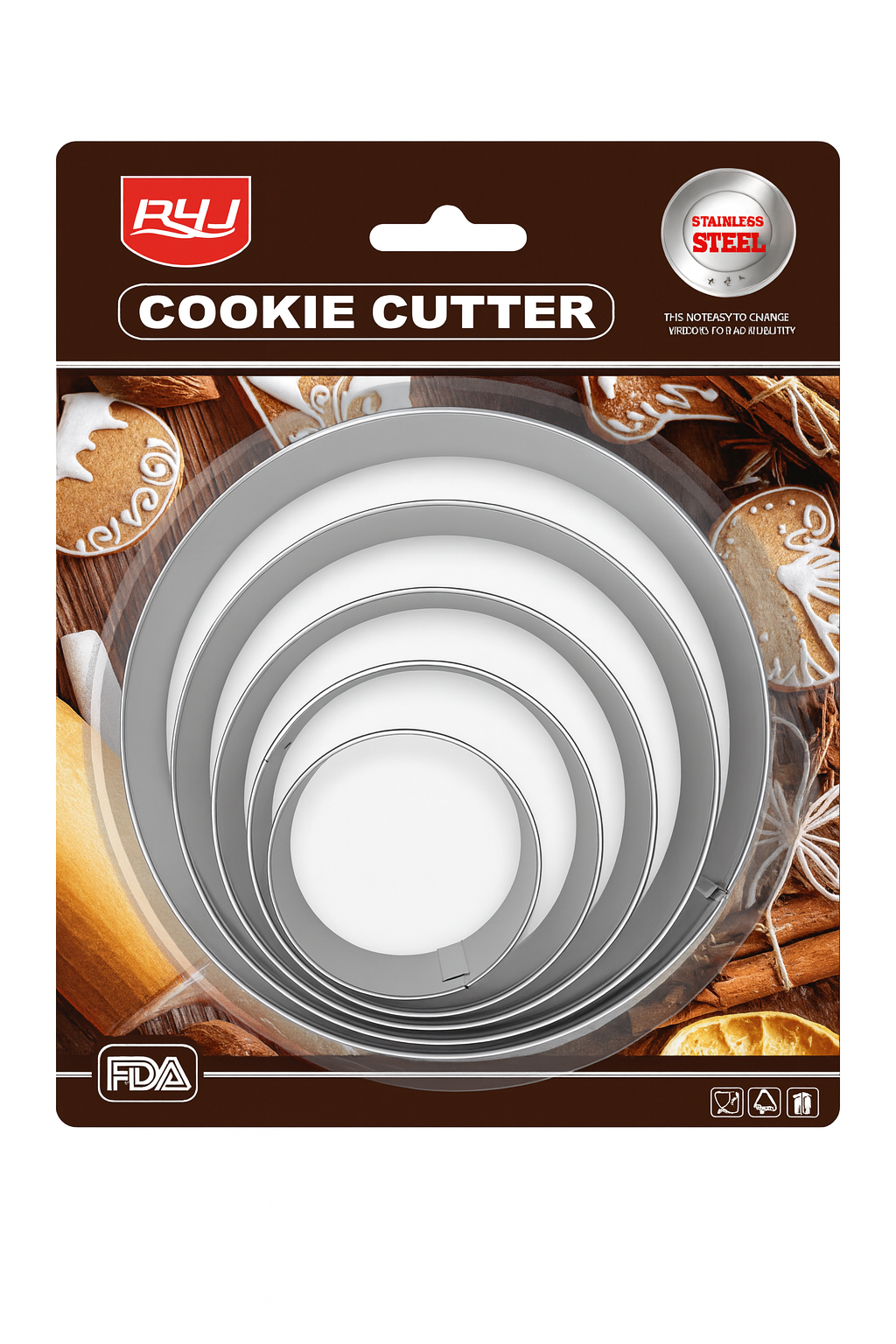 Cortador Galletas Circulos 05 piezas reposteria