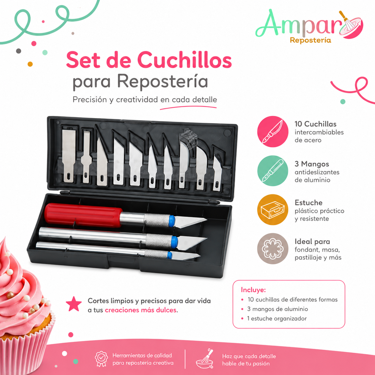Set Bisturí de Precisión 16 Piezas con Estuche
