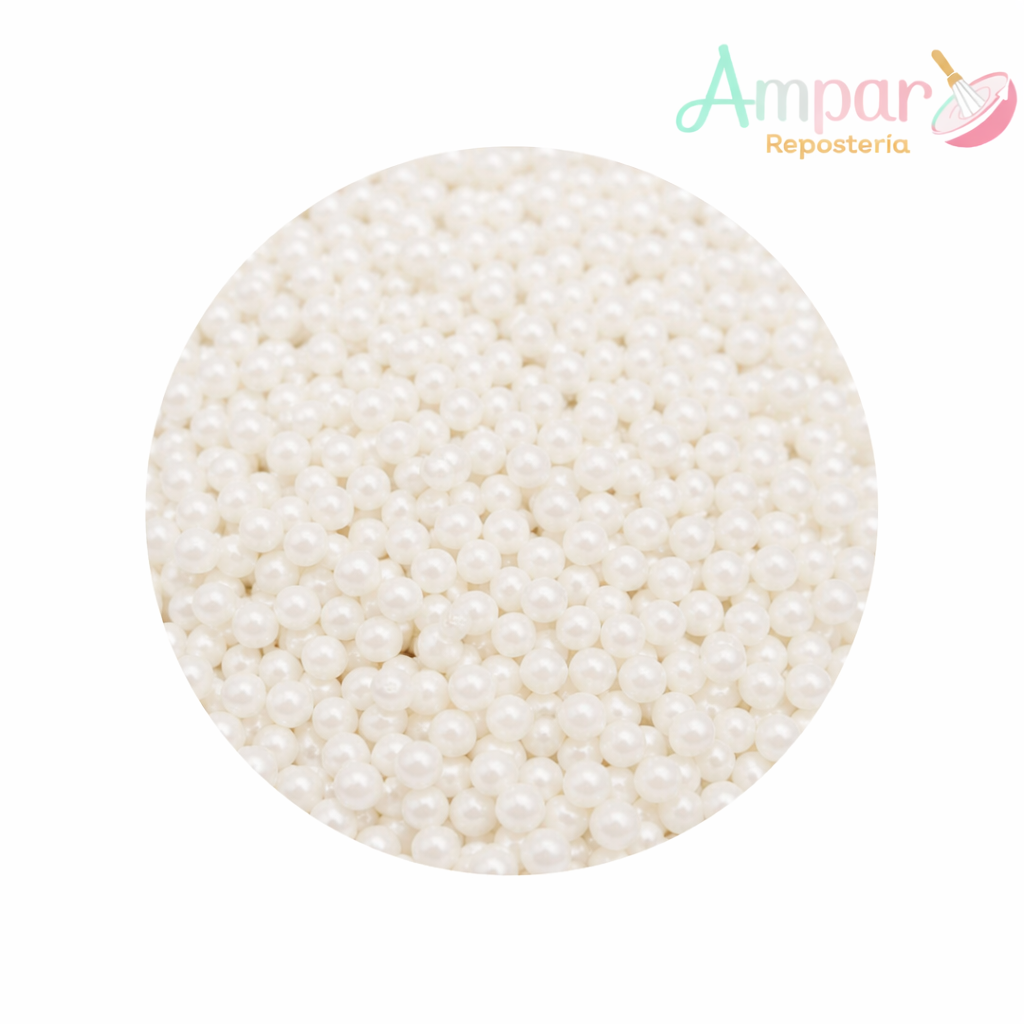 Sprinkles Perlas Blancas Tornasol 4 mm | Decoración Repostería – 50 g y 1 Kg