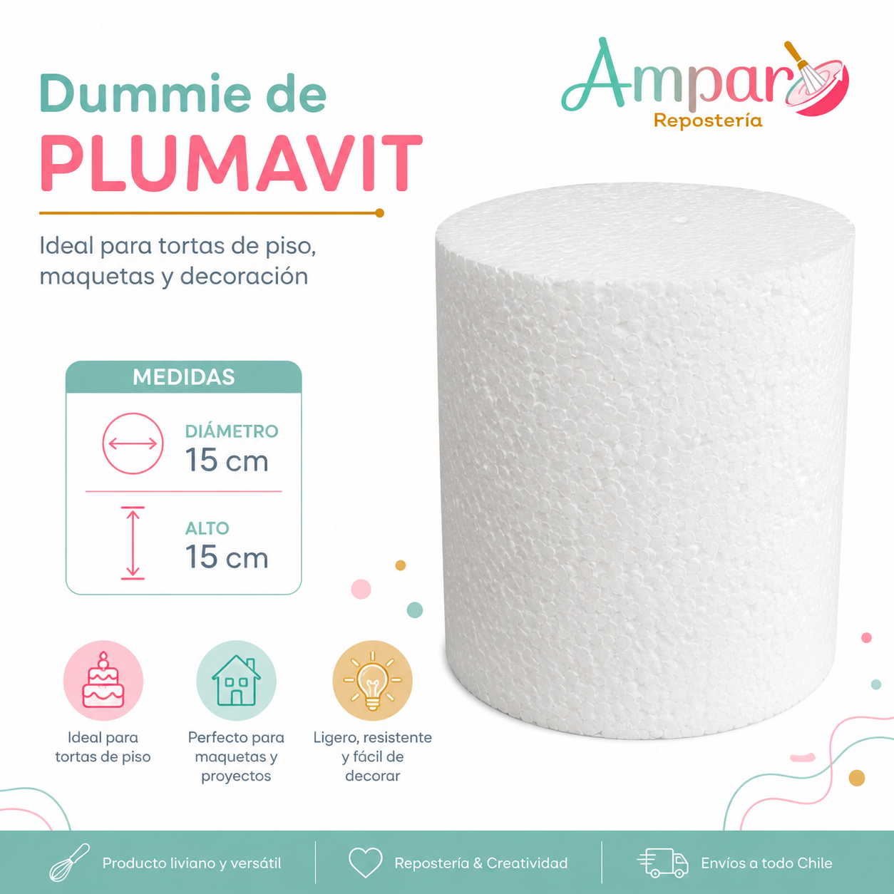 Dummie de Plumavit 15*15 cm – Ideal para prácticas y decoración