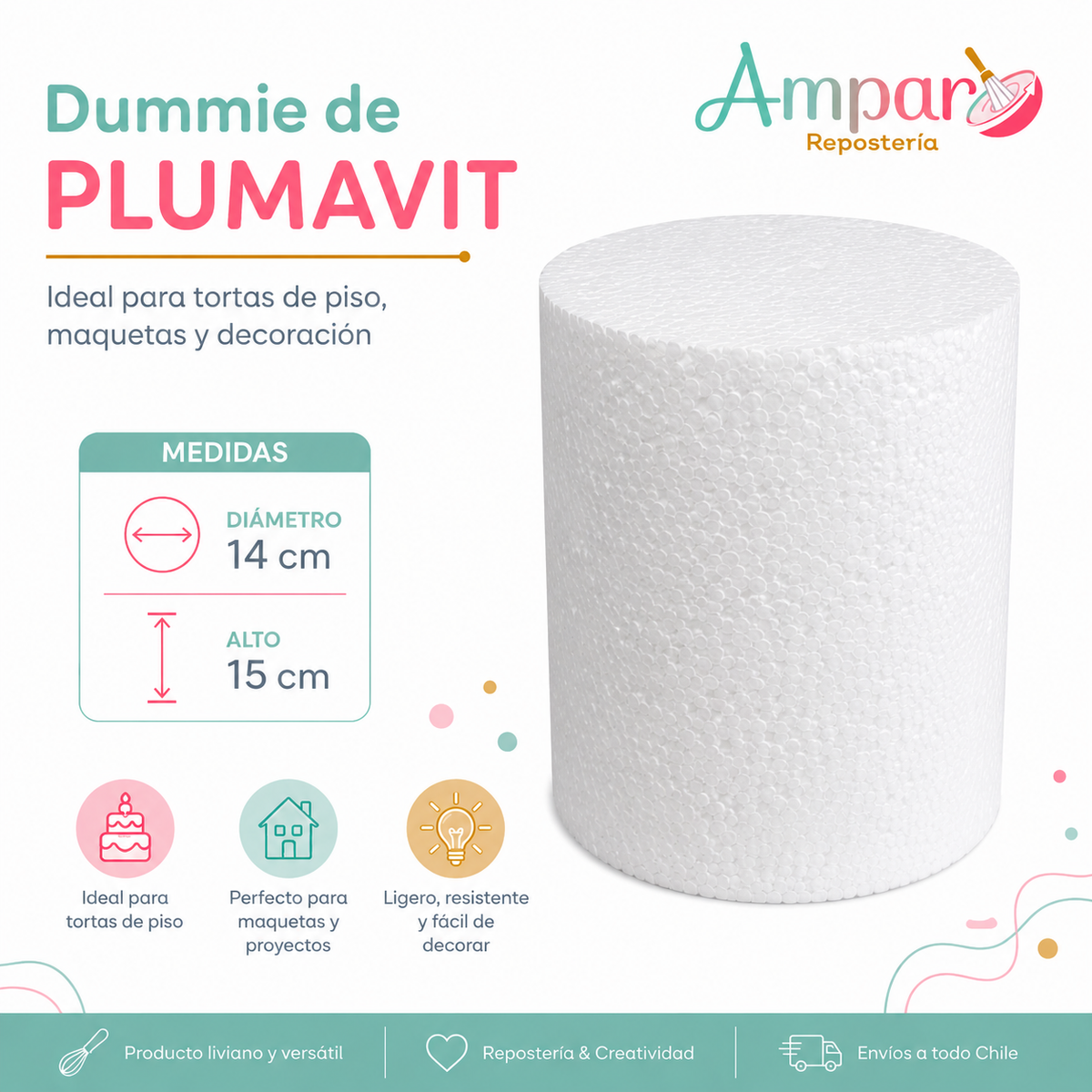 Bases falsas redondas 14*15 cm — Dummies para tortas / montaje