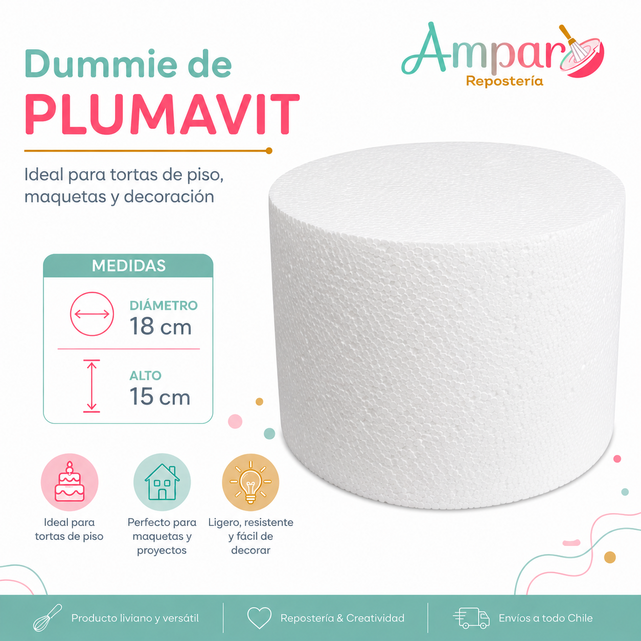Bases falsas redondas 18*15 cm — Dummies para tortas / montaje