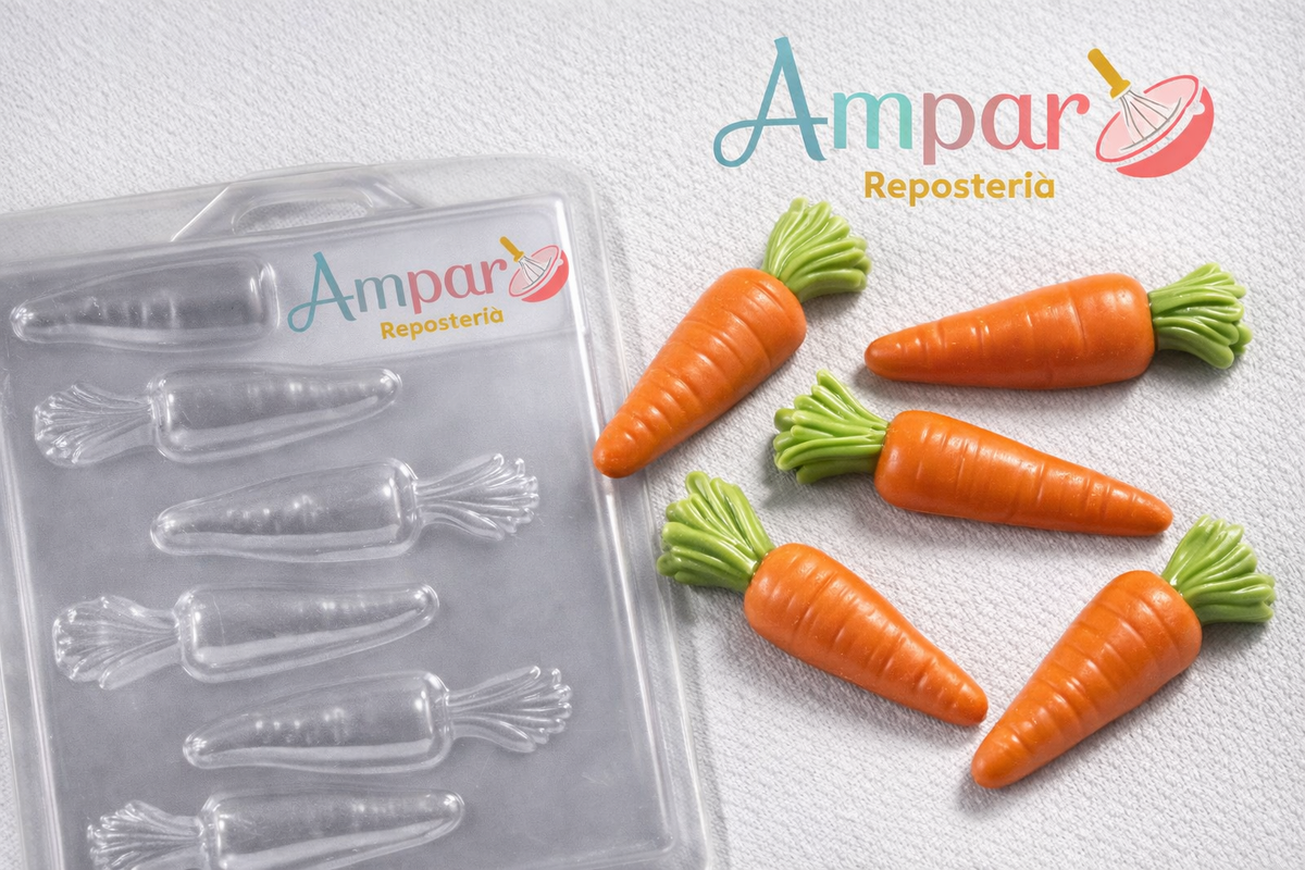 🥕 Molde Acetato Zanahoria – 6 Cavidades