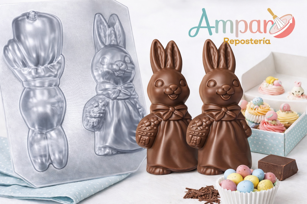 Molde Acetato Conejo de Pascua Chocolate– Molde Repostería