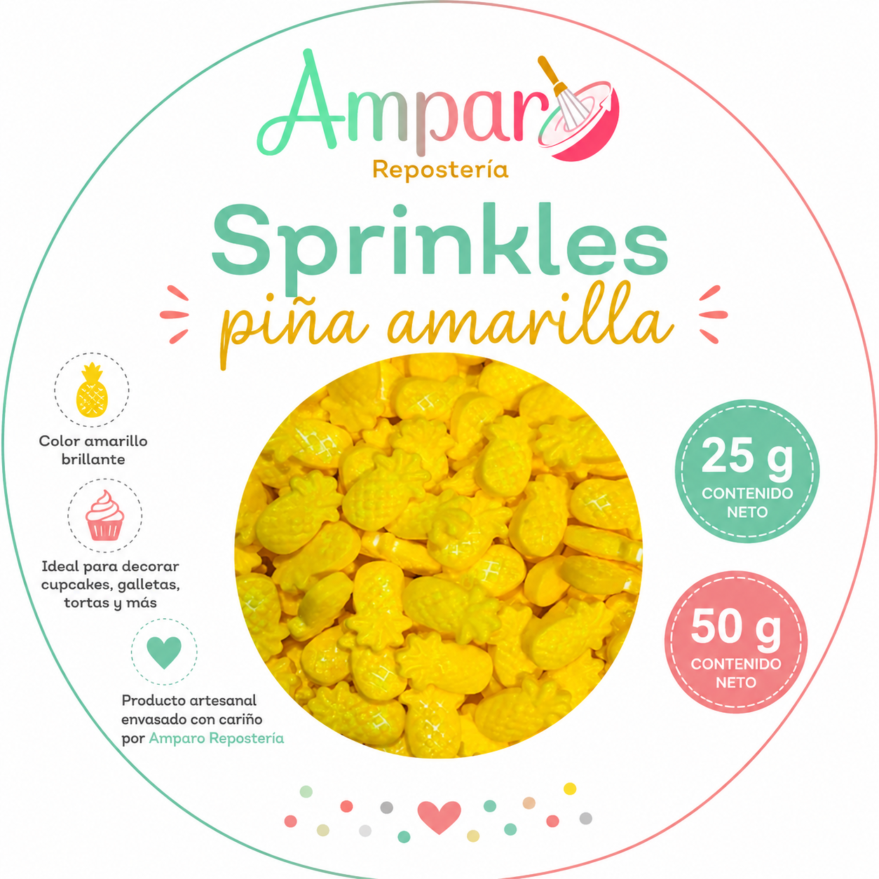 Sprinkles Piña Amarilla – Decoración Comestible
