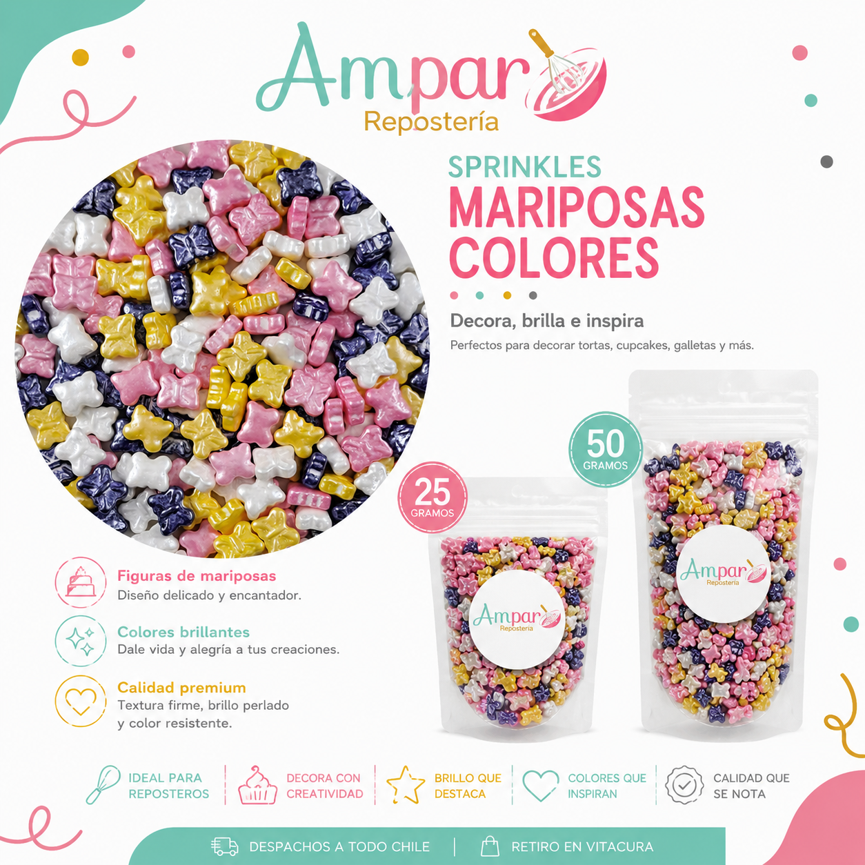 Sprinkles Mariposas Colores – Formatos