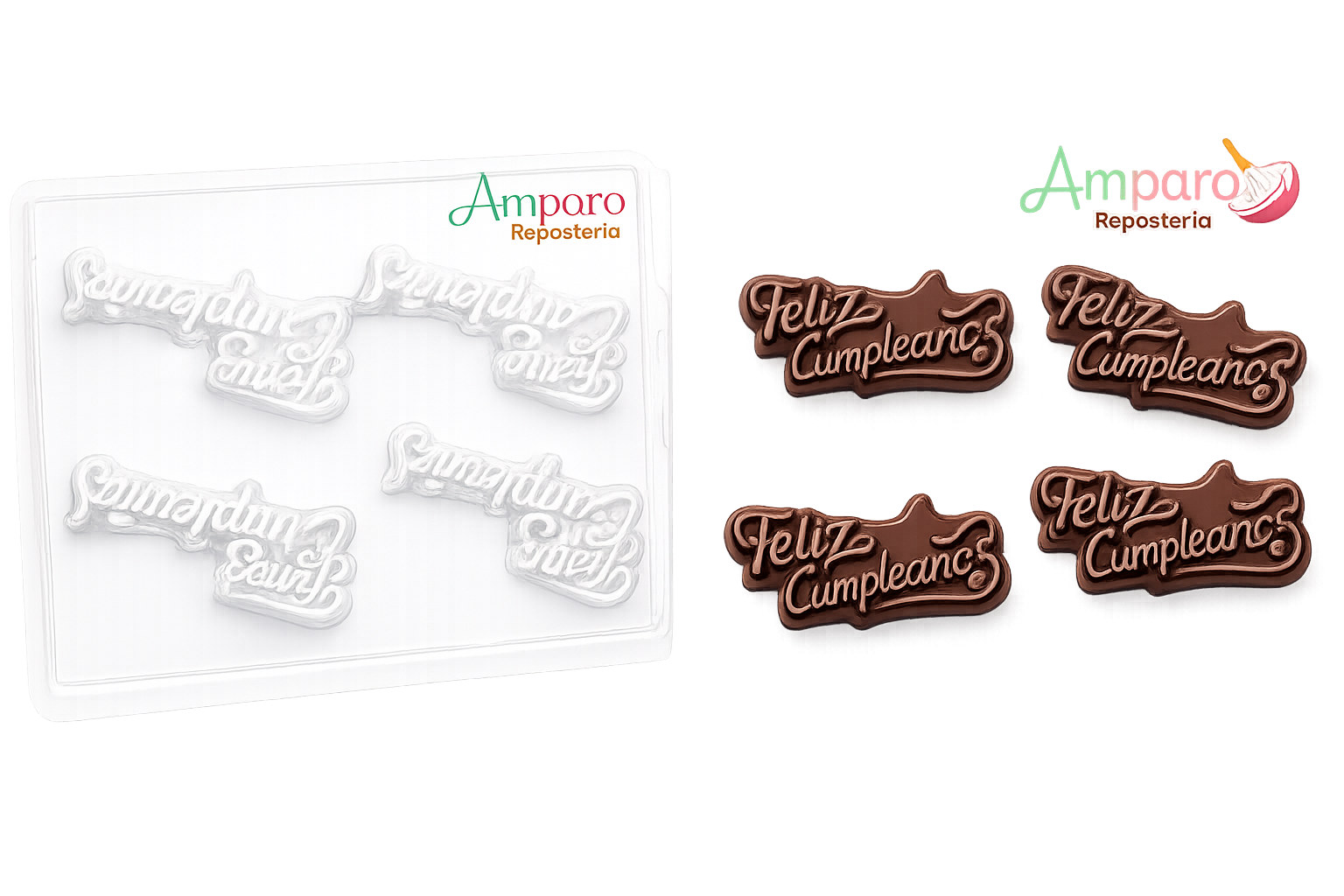 Molde de Acetato Chocolate “Feliz Cumpleaños”