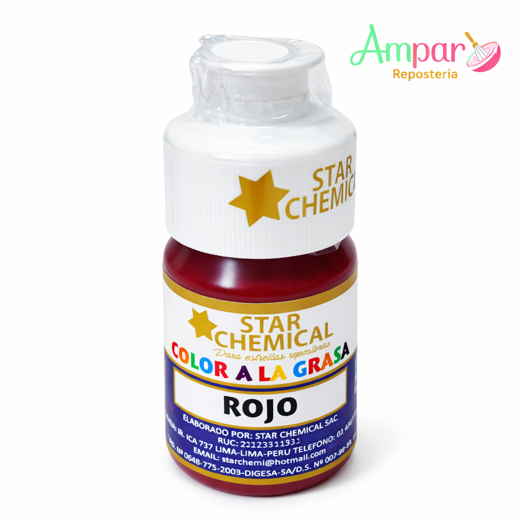 Colorante Comestible Liposoluble Star Chemical Color Rojo Gel 30 gr.
