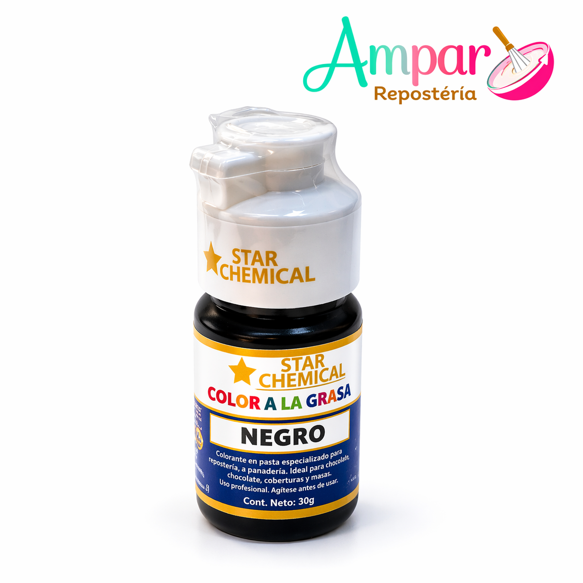 Colorante Comestible Liposoluble Star Chemical Color Negro Gel 30gr. Gel