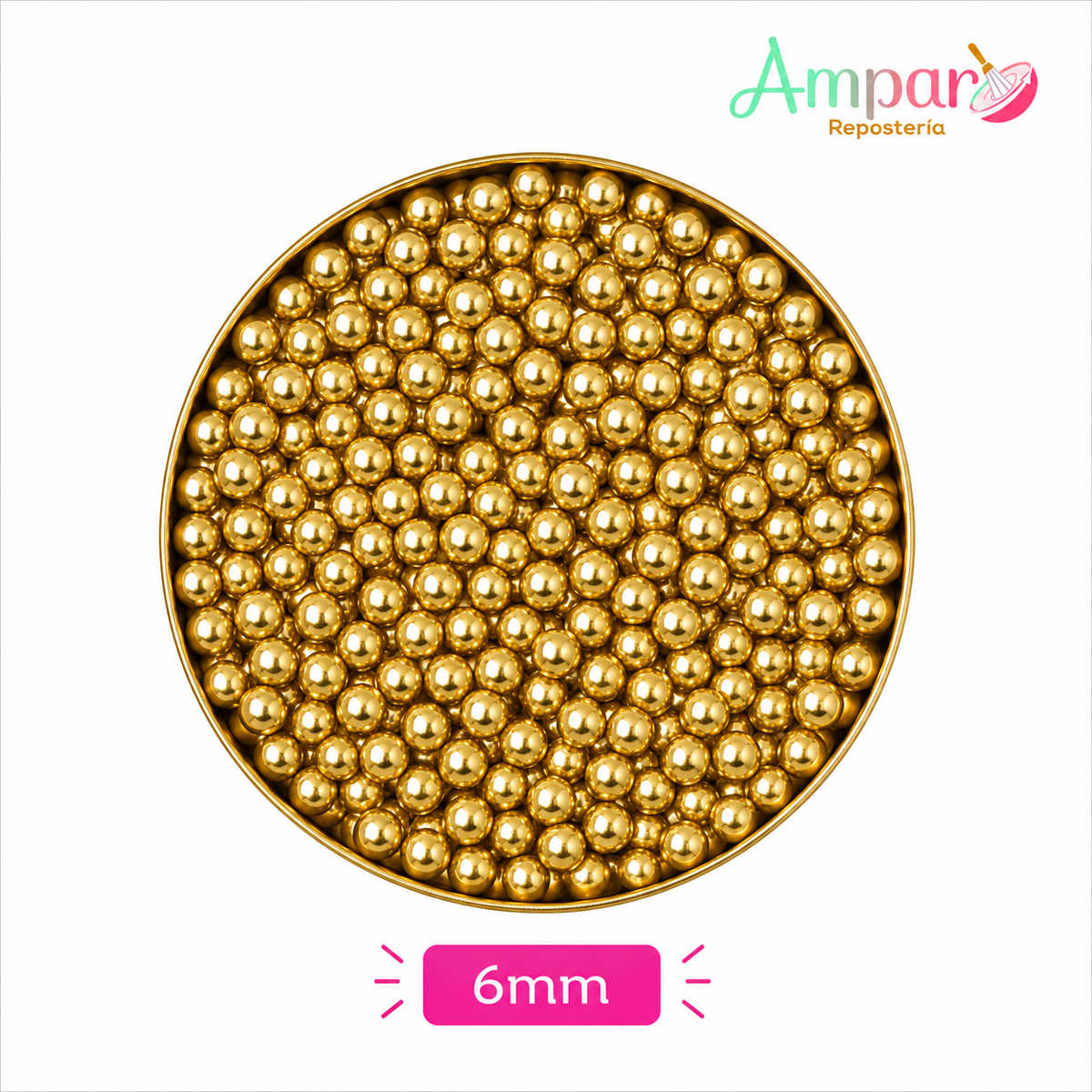 Sprinkles Perla Dorado 6 mm 50 gr.