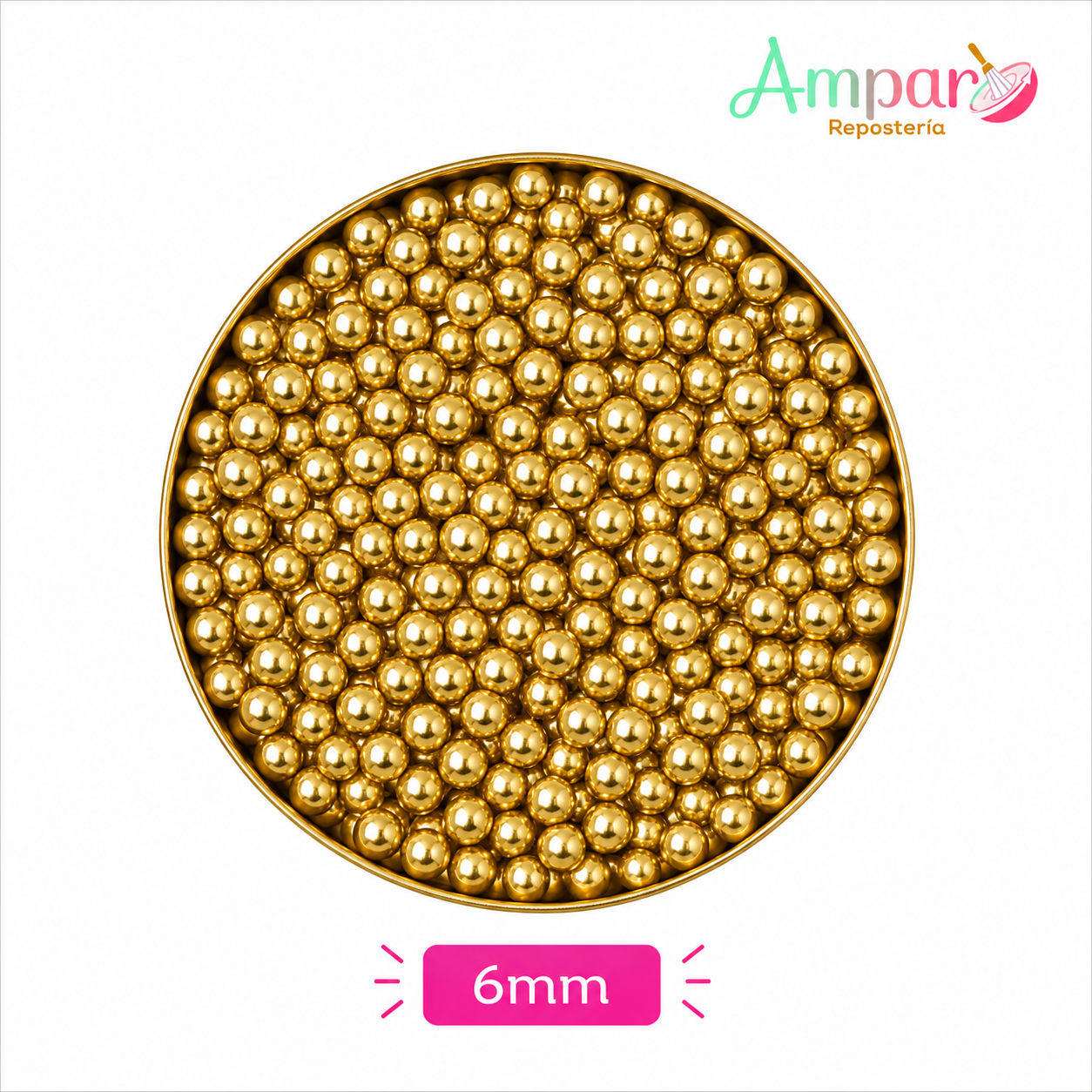 Sprinkles Perla Dorado 6 mm 50 gr.