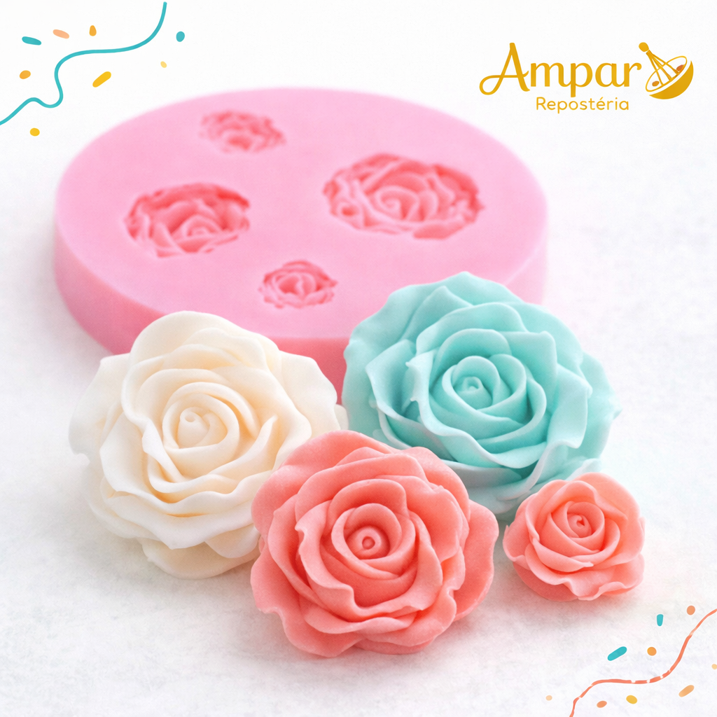 Molde Rosas Silicona Repostería | Fondant, Chocolate y Gelatina