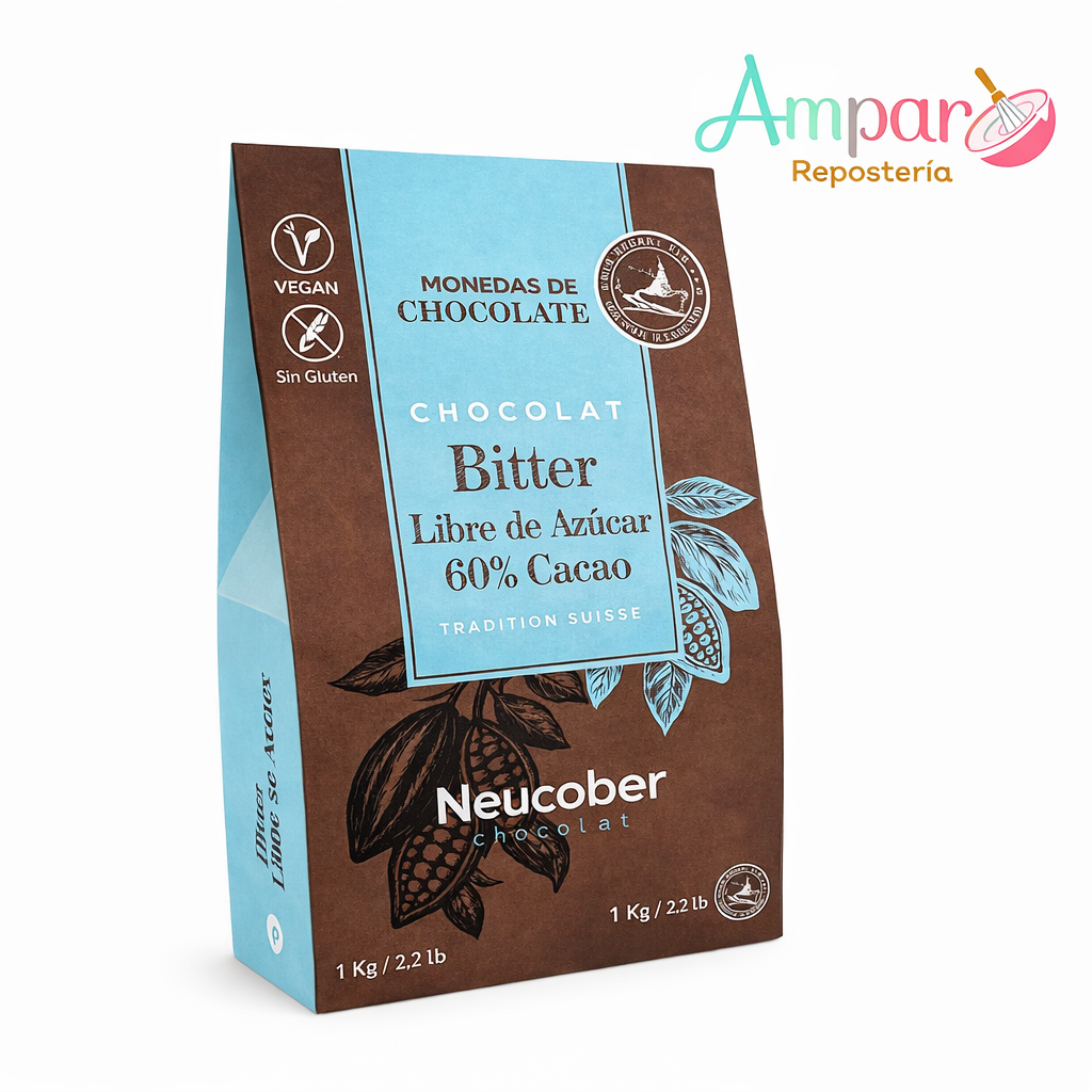 Chocolate Sin Azúcar 60% Cacao 1 kg – Vegano, Sin Gluten, Neucober