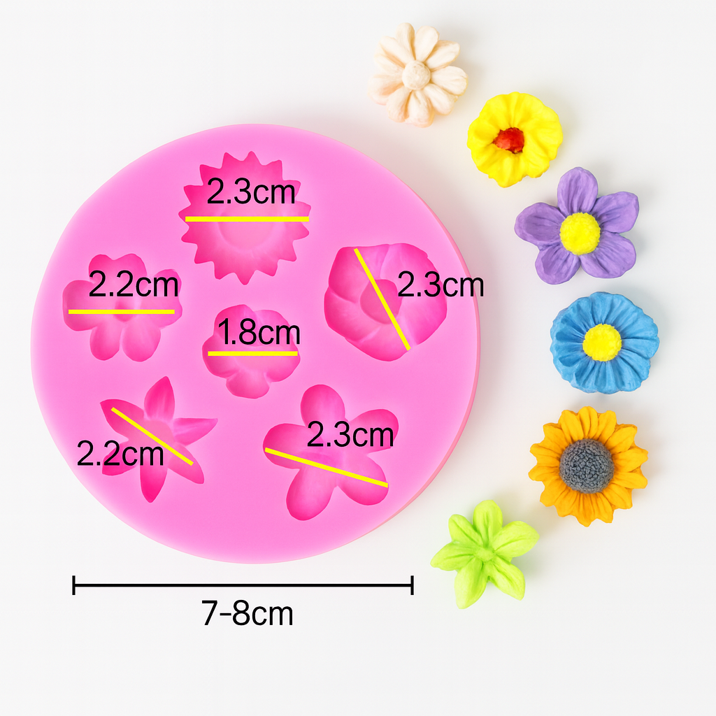 Molde silicona flores