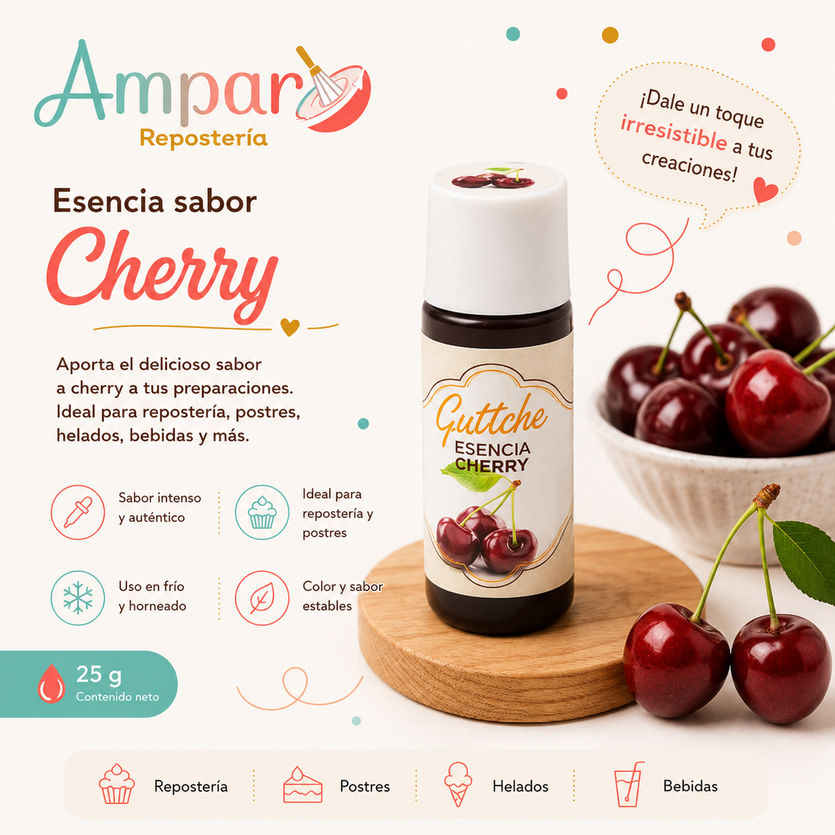 Esencia cherry  guttche 25 gr.