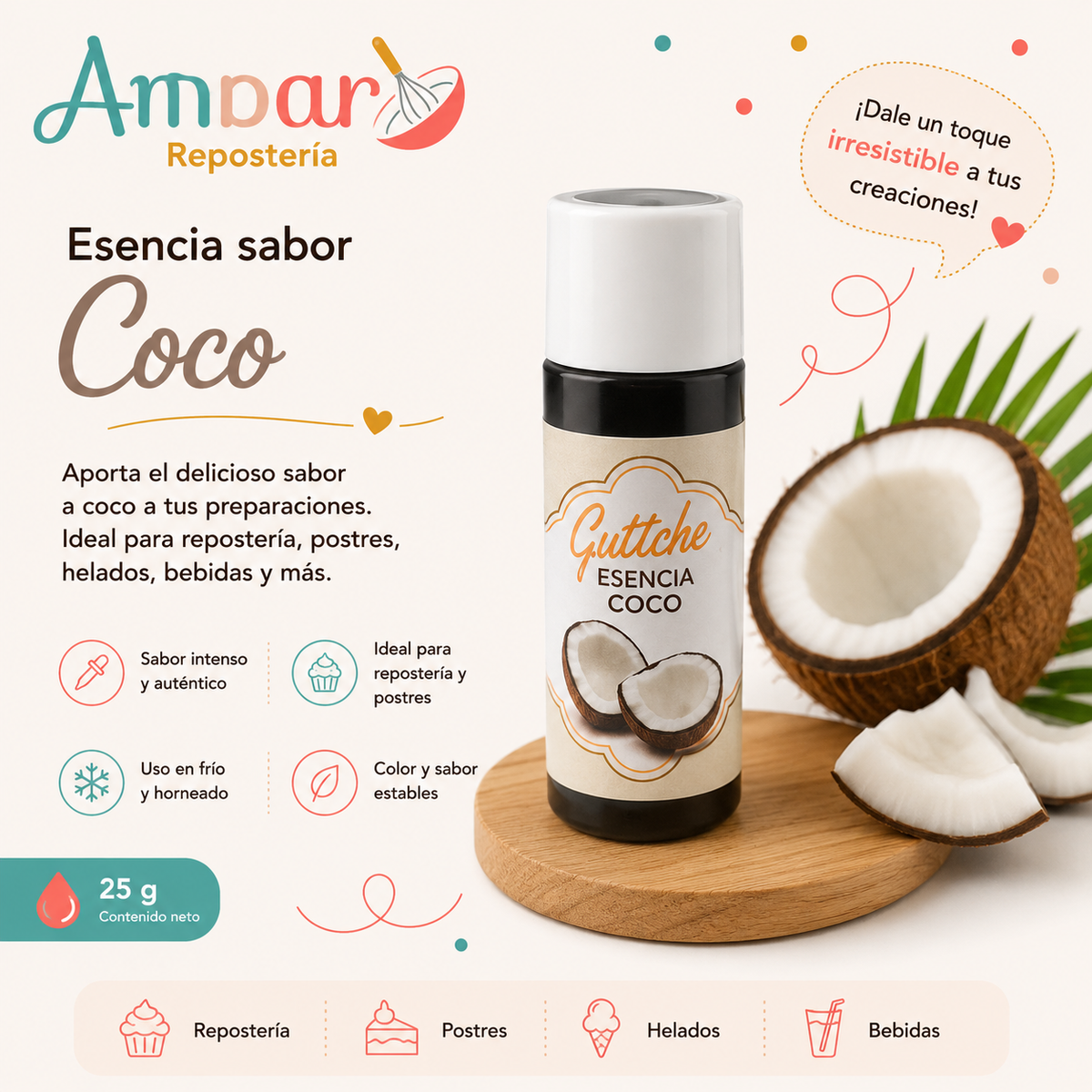 Esencia coco guttche 25 gr.