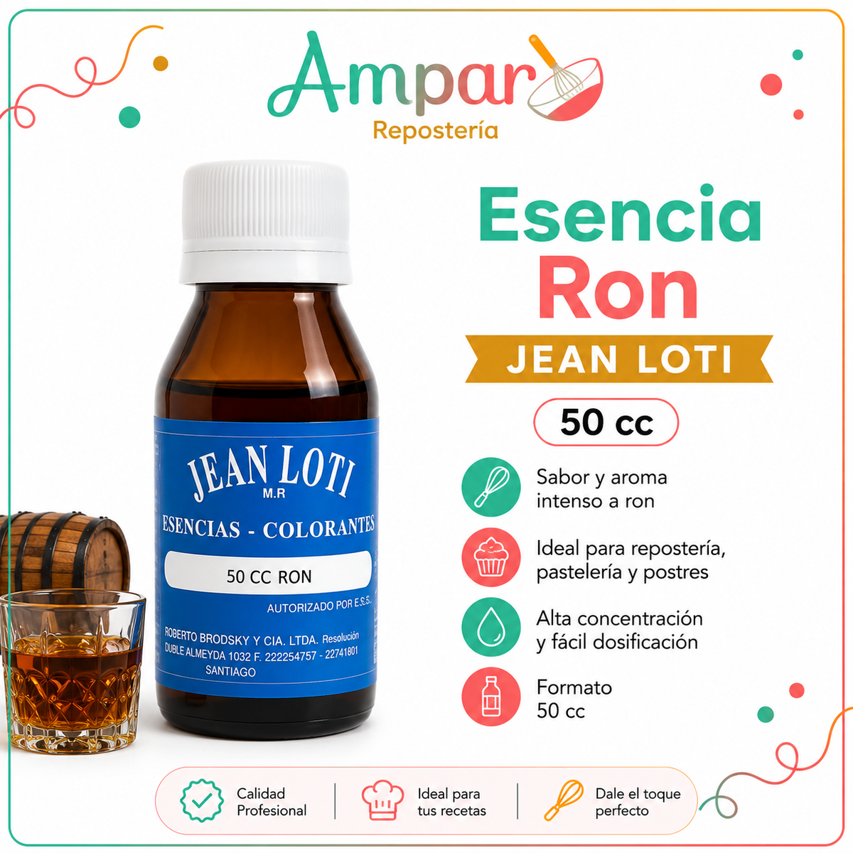 Esencia Sabor Ron Jean Loti 50 cc