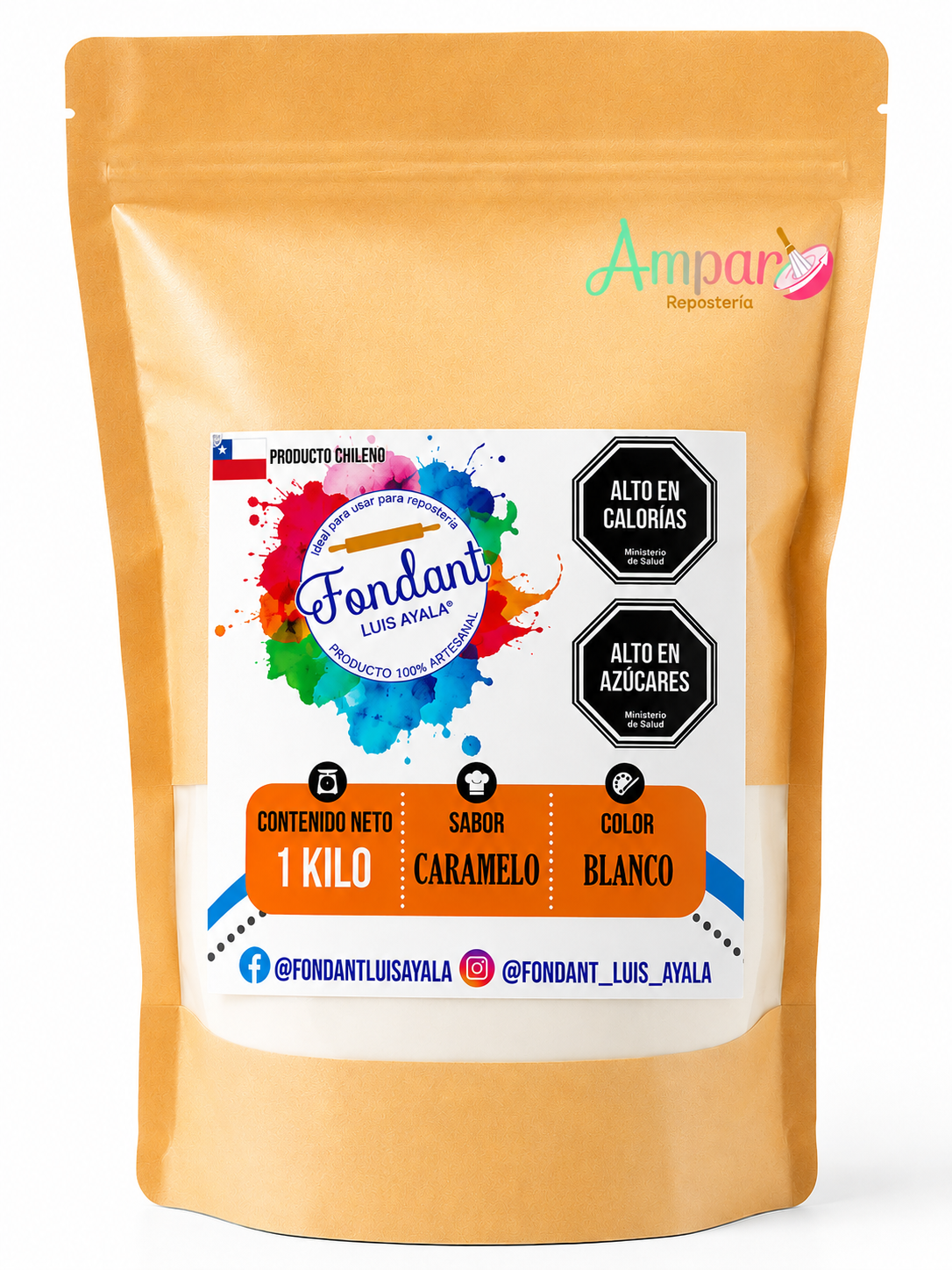 Fondant Blanco 1 Kg Luis Ayala | Ideal para Tortas y Decoración
