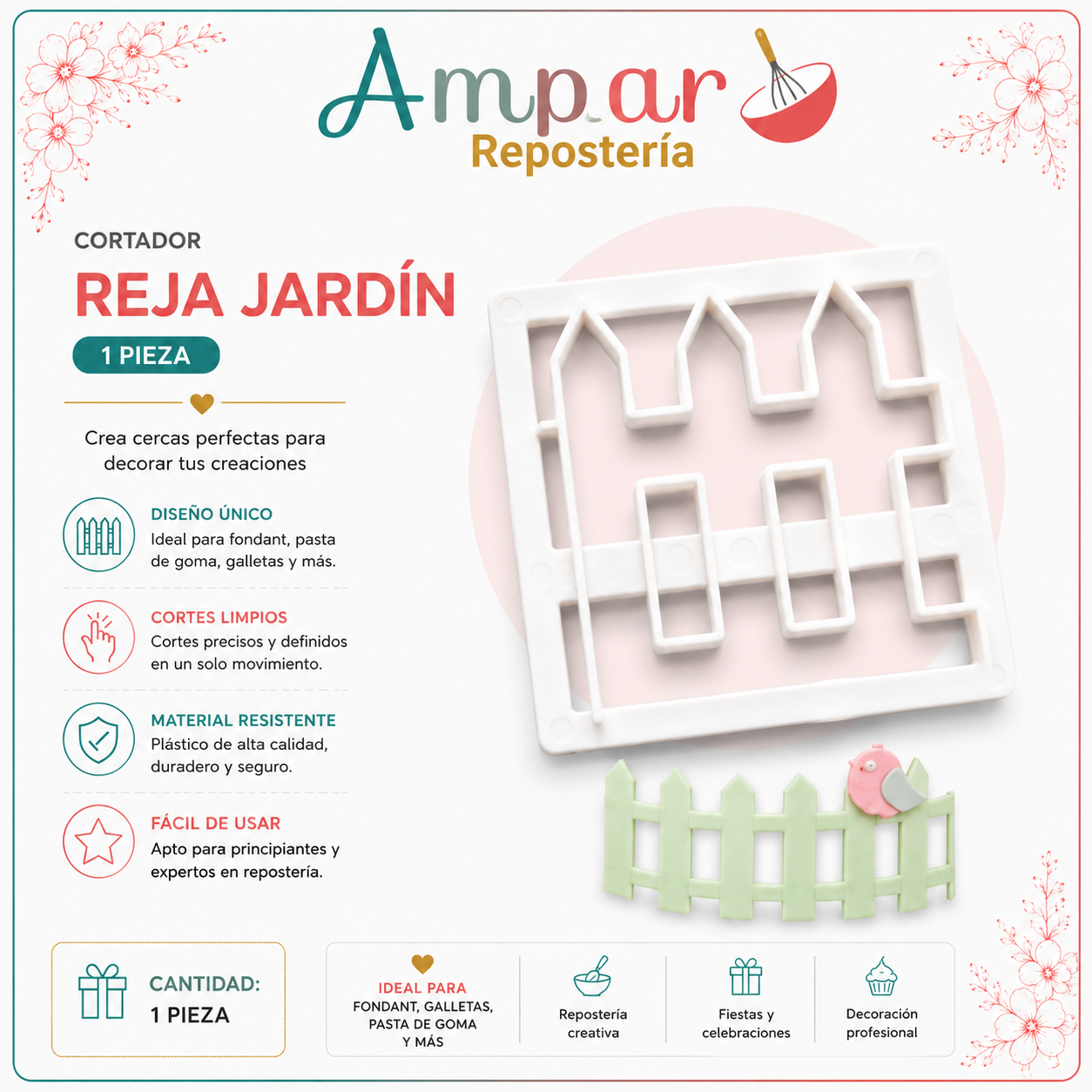 Cortador de Fondant y Galletas - Cerca / Reja de Jardín